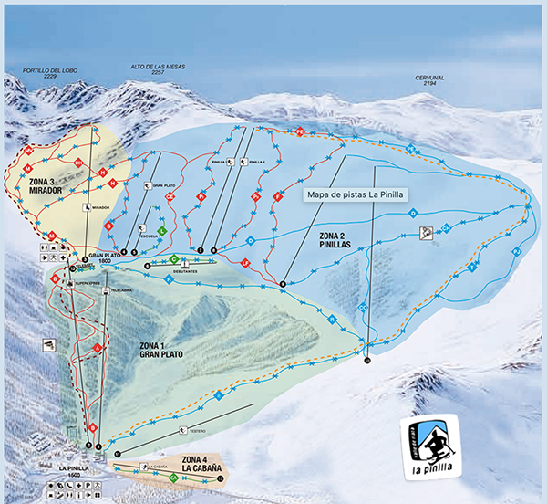 plan la pinilla Ski à Madrid