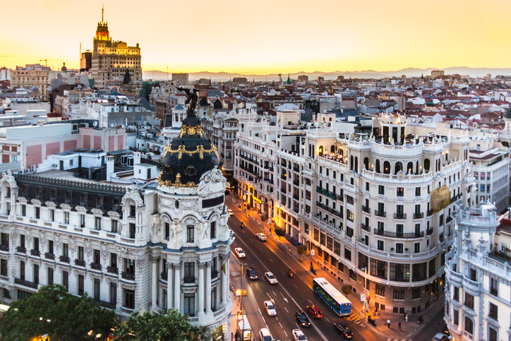 Vue panoramique de la Gran Via, Madrid