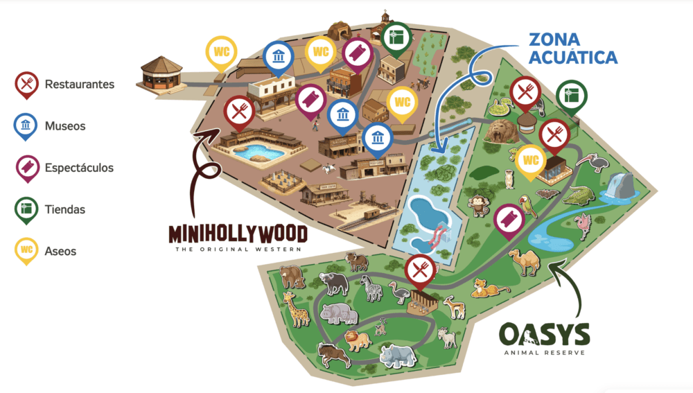 Plan du MiniHollywood Oasys