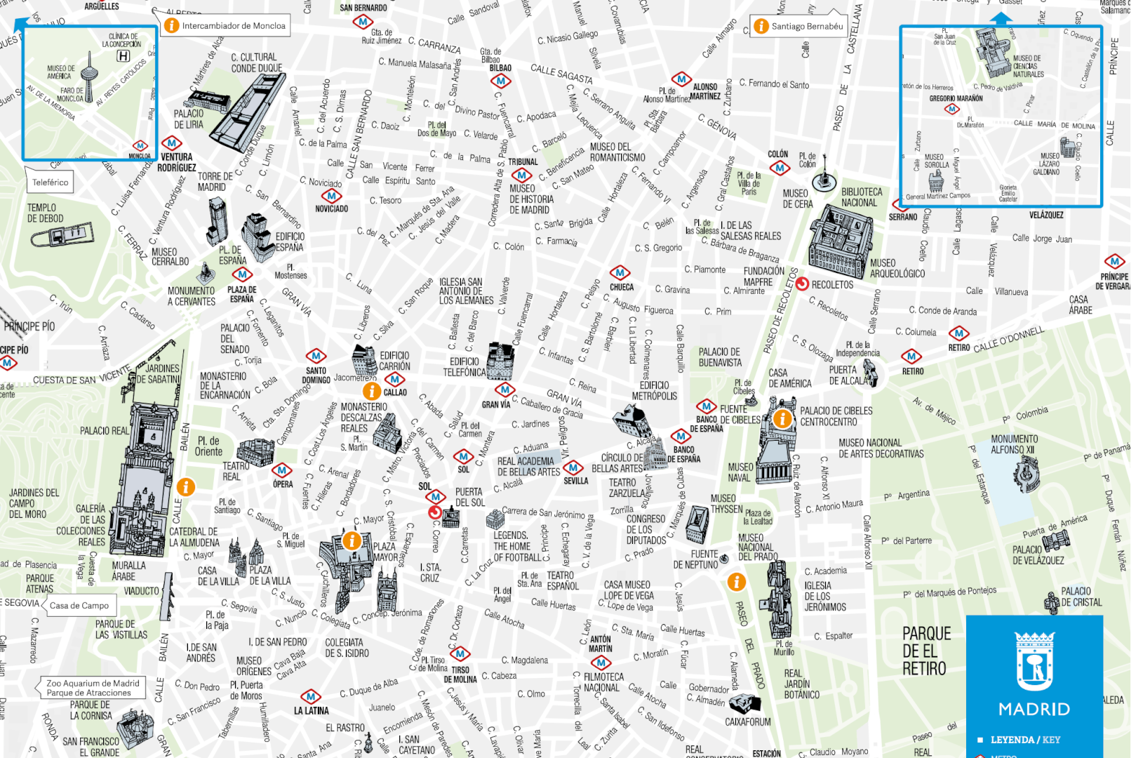 Plan de Madrid touristique : cartes PDF, monuments, quartiers et métro