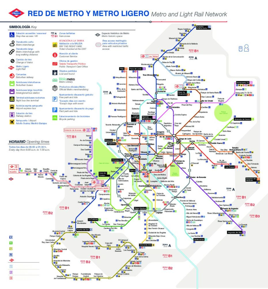 Plan de métro de Madrid